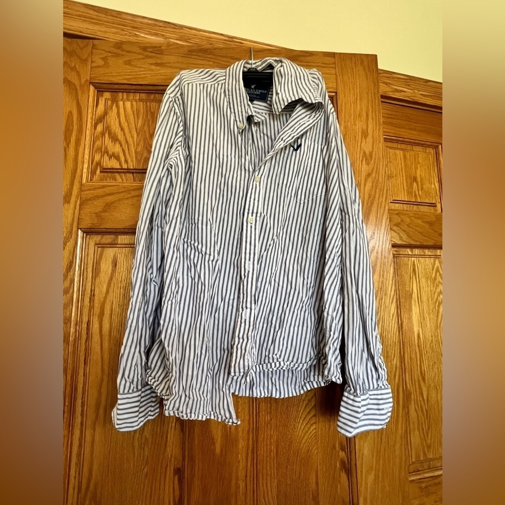 Men’s - American Eagle - Casual Striped Button Down Flannel